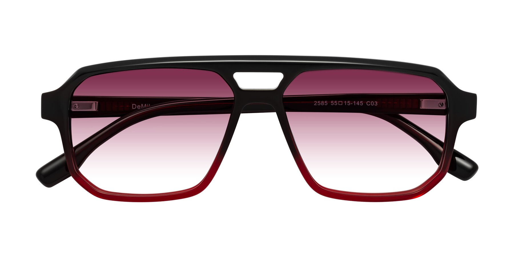 Folded Front of DeMiko in Gradient Wine with Wine Gradient Lenses