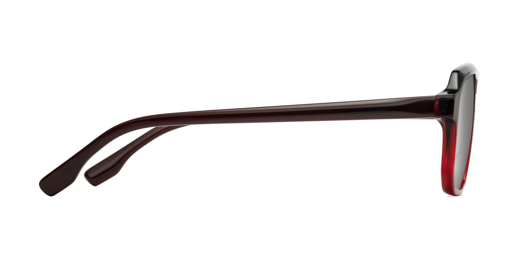 Side of DeMiko in Gradient Wine with Silver Mirrored Lenses