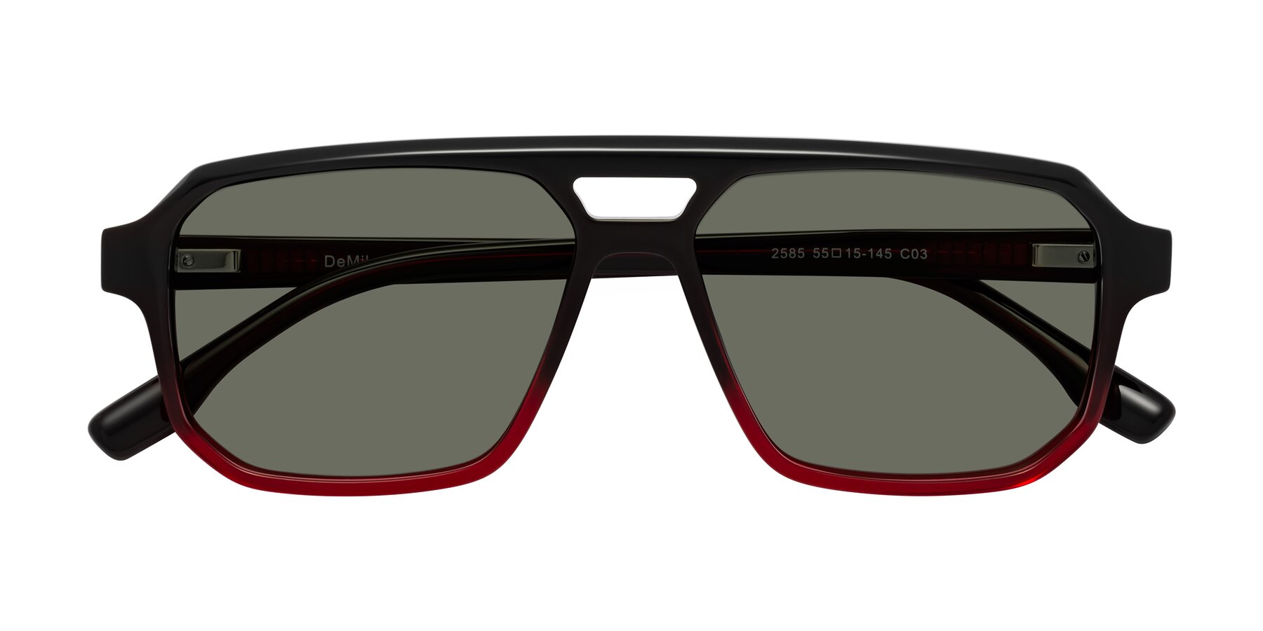 Folded Front of DeMiko in Gradient Wine with Gray Polarized Lenses