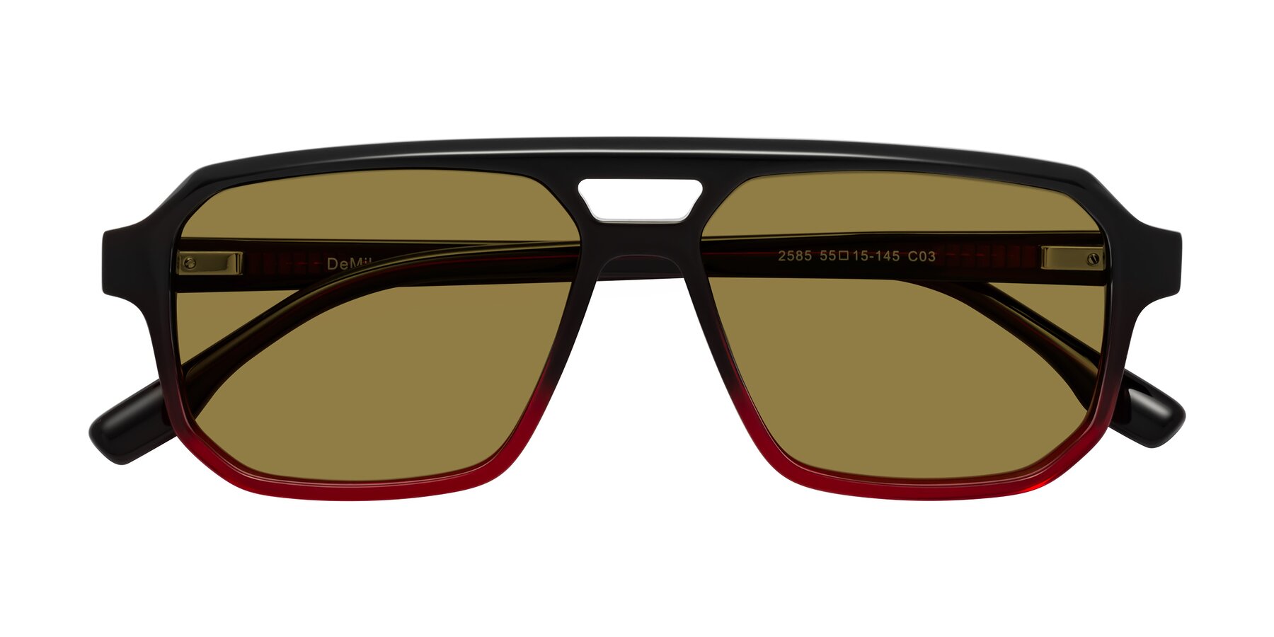 Folded Front of DeMiko in Gradient Wine with Brown Polarized Lenses