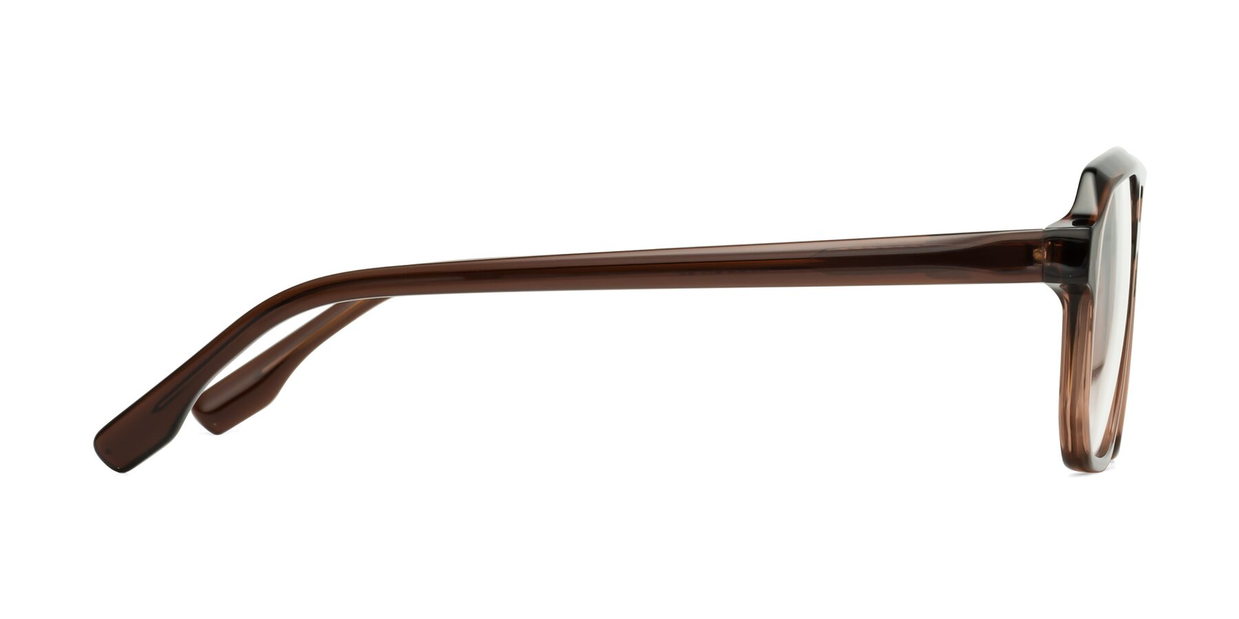 Side of DeMiko in Gradient Brown with Clear Eyeglass Lenses