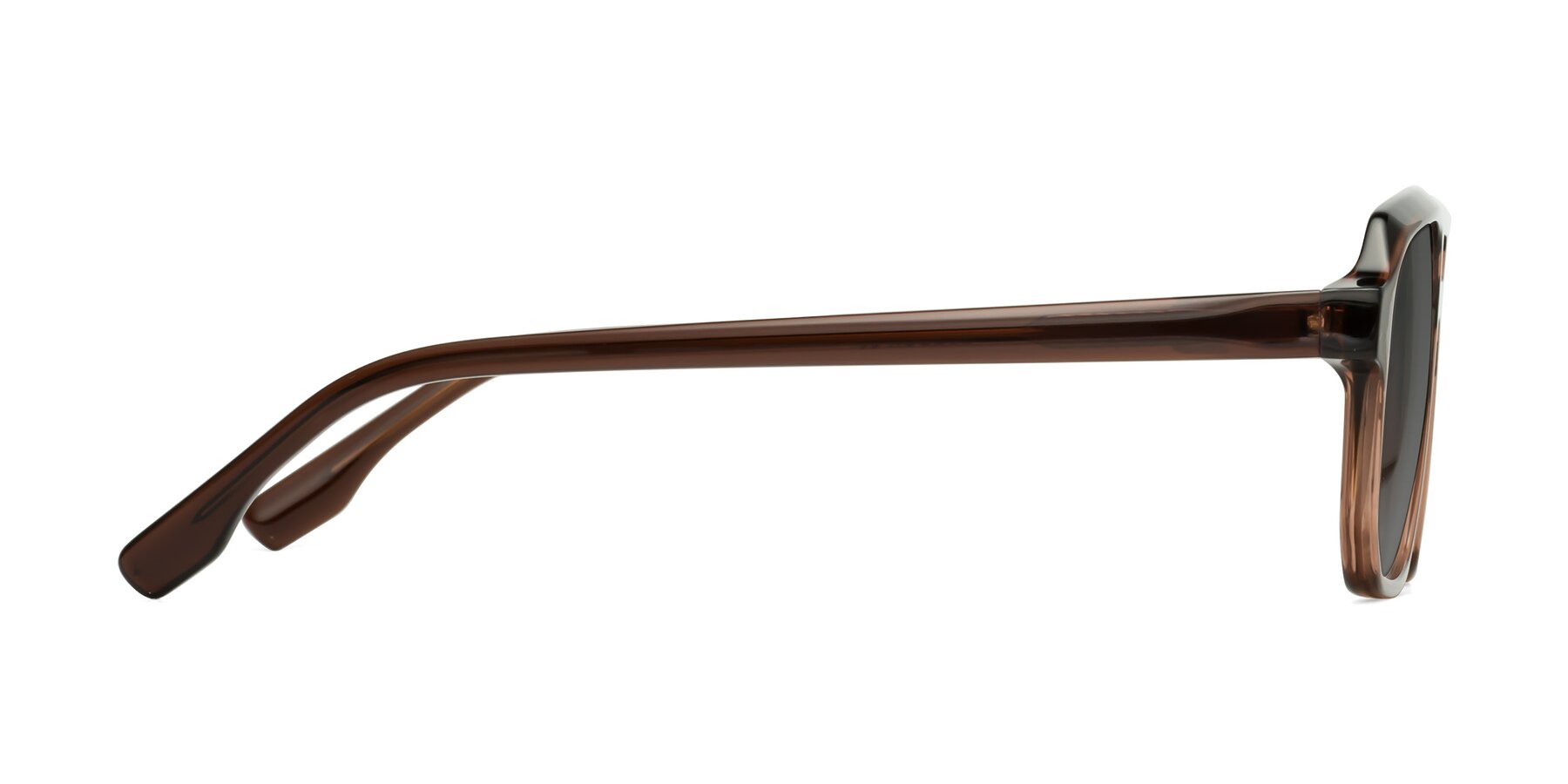 Side of DeMiko in Gradient Brown with Medium Gray Tinted Lenses