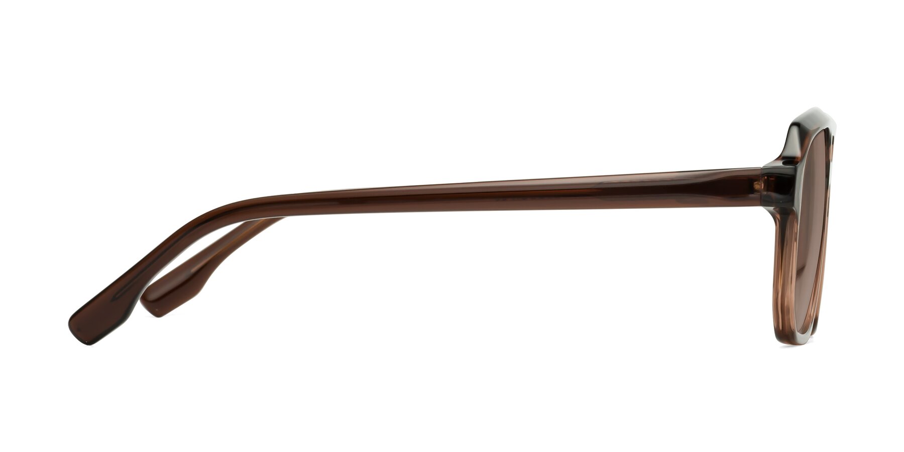 Side of DeMiko in Gradient Brown with Medium Brown Tinted Lenses