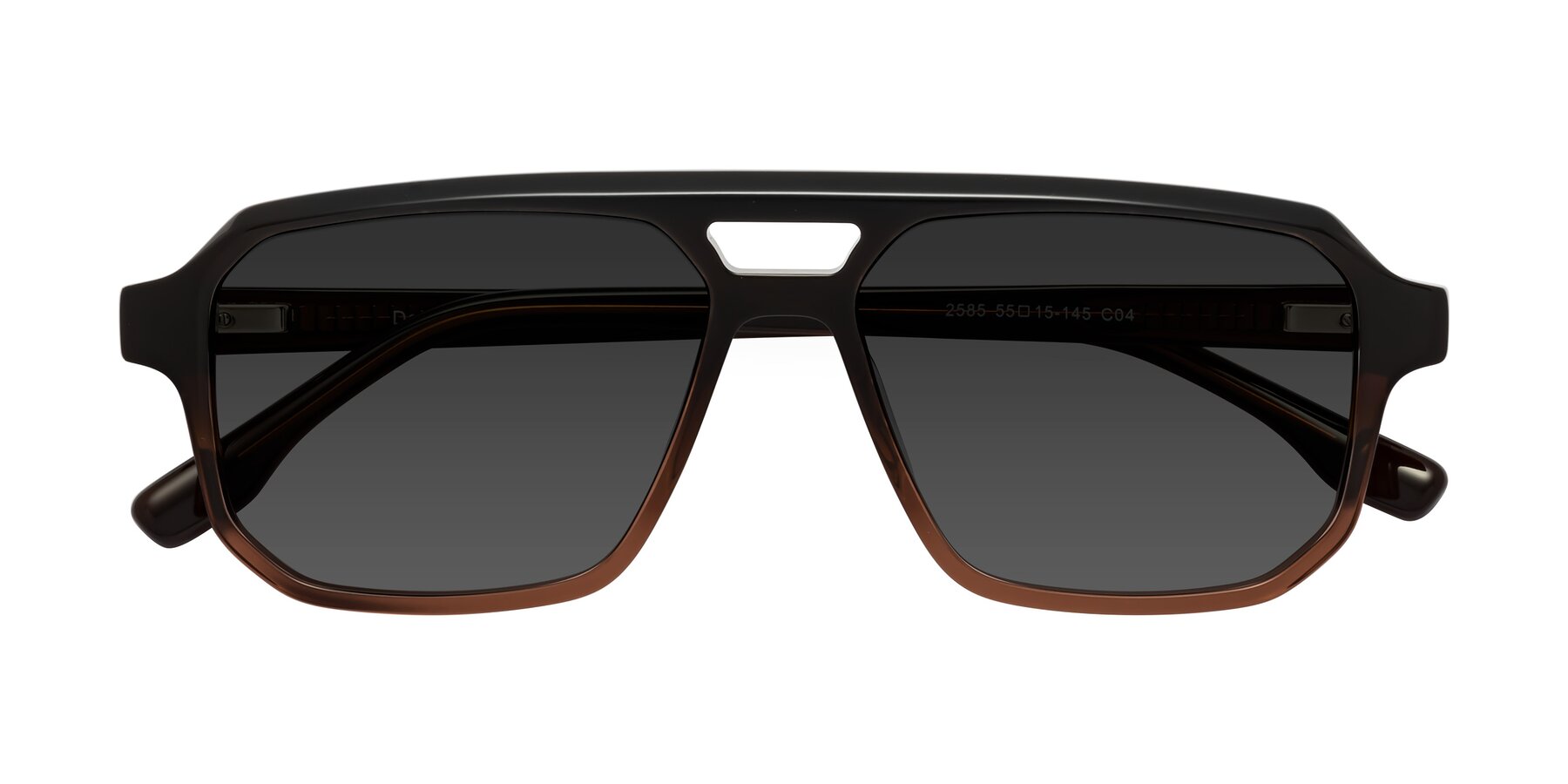 Folded Front of DeMiko in Gradient Brown with Gray Tinted Lenses