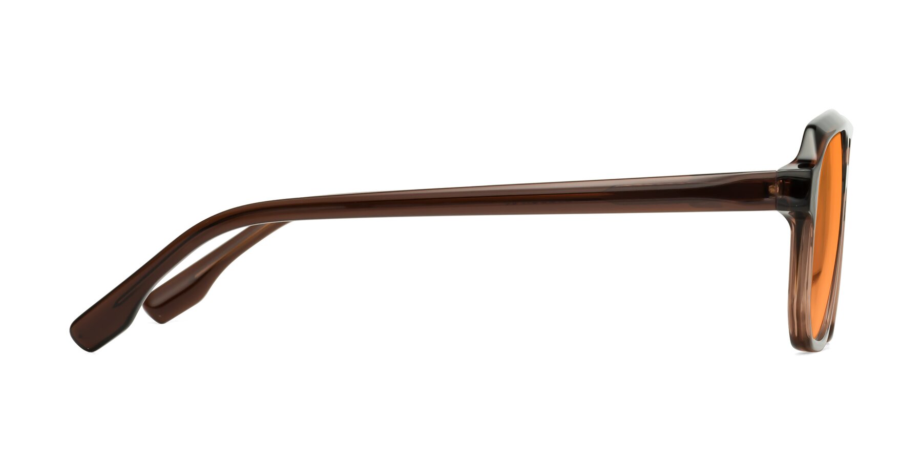 Side of DeMiko in Gradient Brown with Orange Tinted Lenses