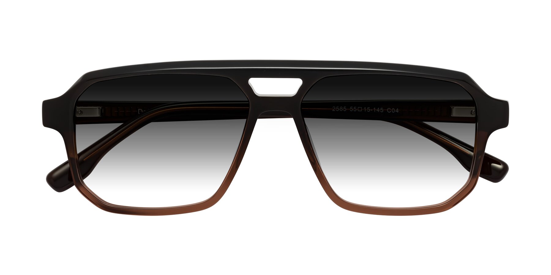 Folded Front of DeMiko in Gradient Brown with Gray Gradient Lenses
