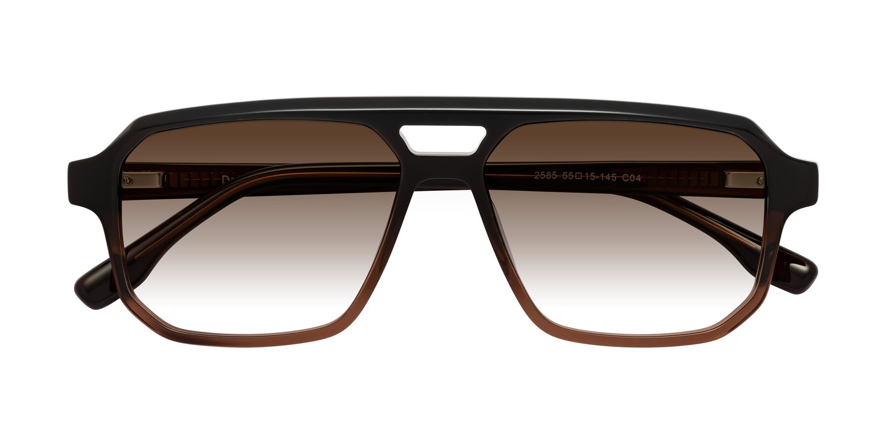 Folded Front of DeMiko in Gradient Brown with Brown Gradient Lenses