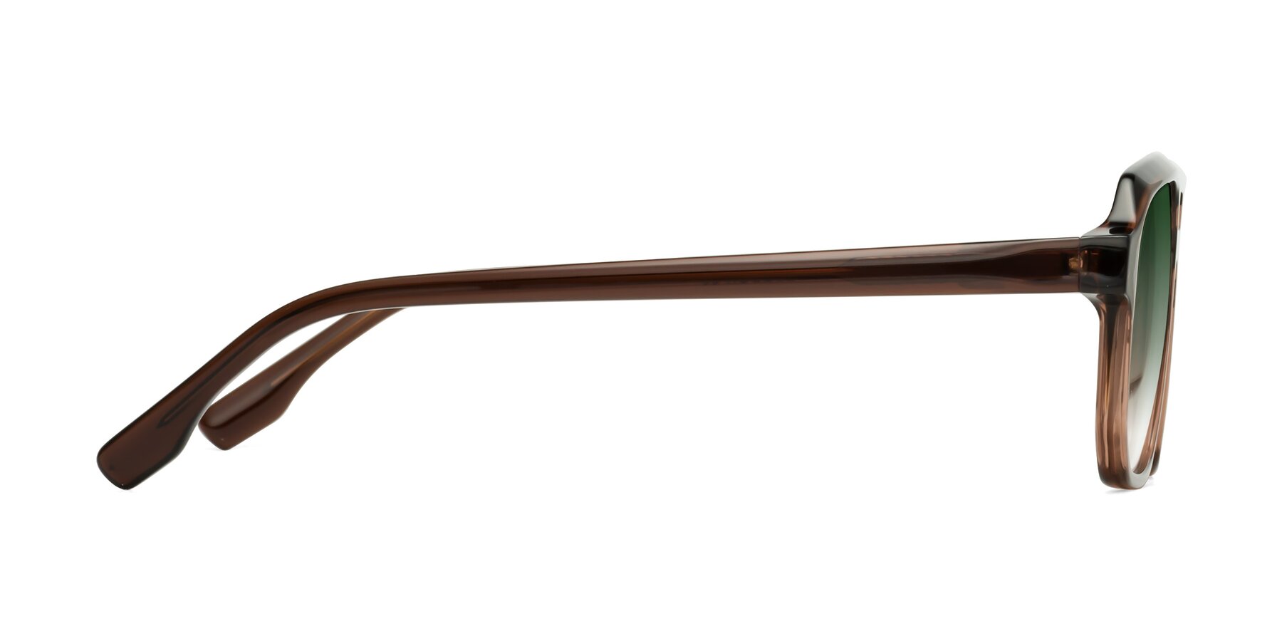 Side of DeMiko in Gradient Brown with Green Gradient Lenses