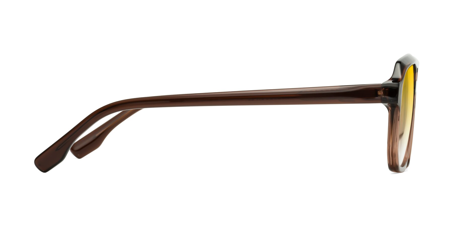 Side of DeMiko in Gradient Brown with Yellow Gradient Lenses