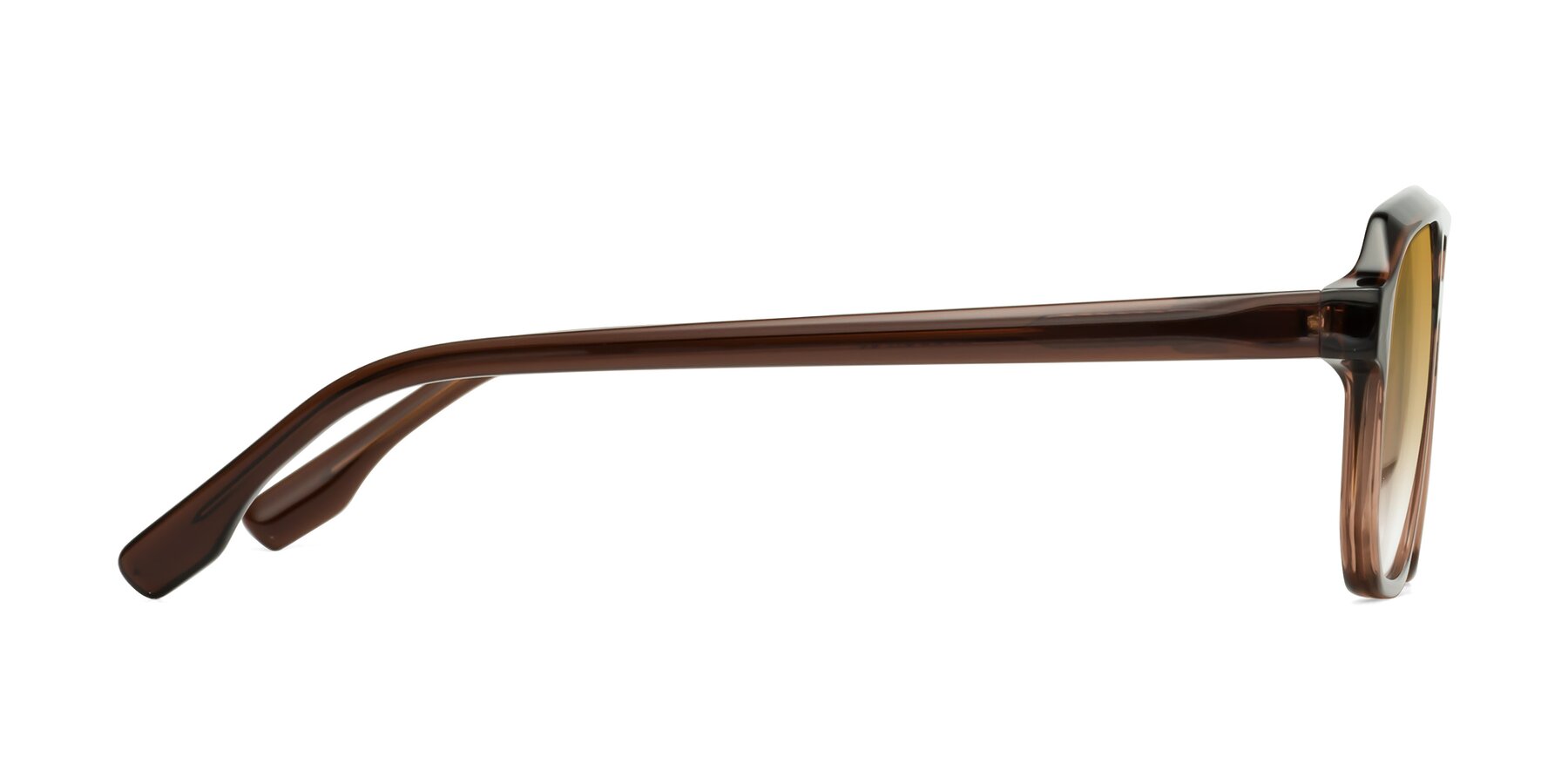 Side of DeMiko in Gradient Brown with Champagne Gradient Lenses
