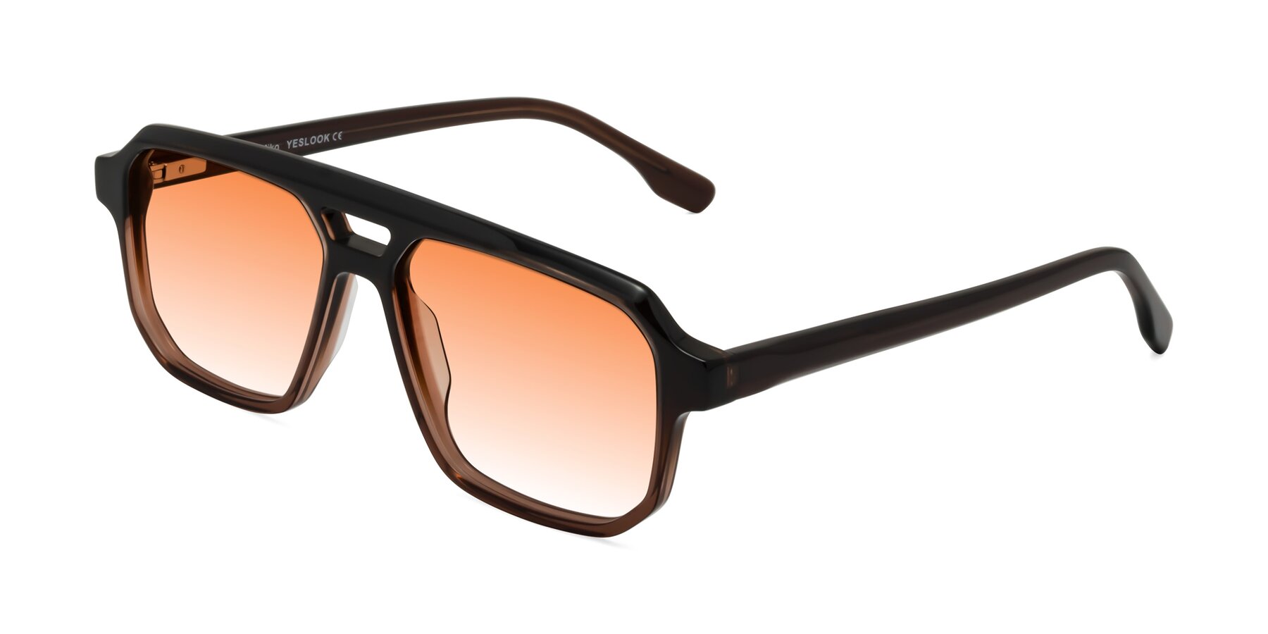 Angle of DeMiko in Gradient Brown with Orange Gradient Lenses