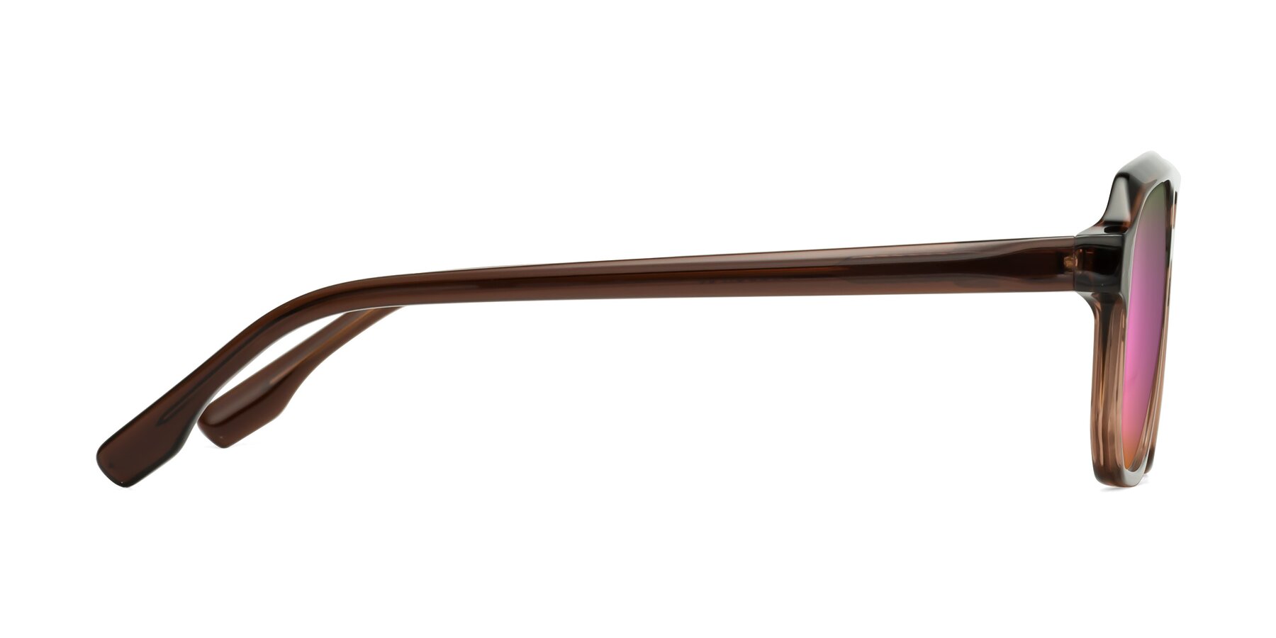 Side of DeMiko in Gradient Brown with Pink Mirrored Lenses