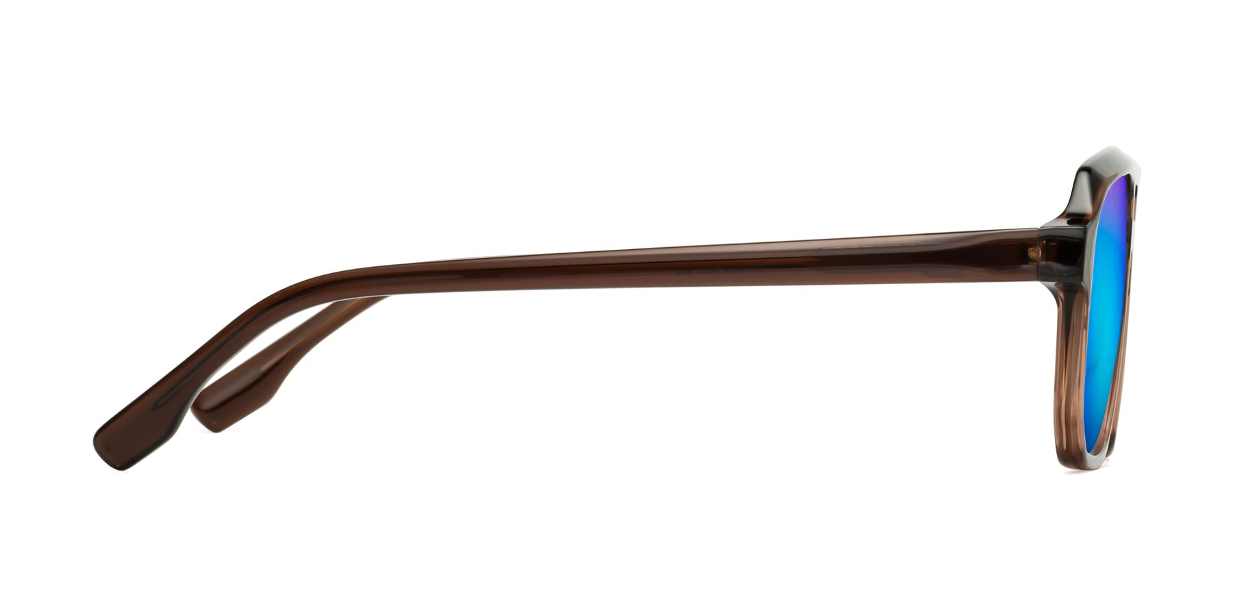 Side of DeMiko in Gradient Brown with Blue Mirrored Lenses