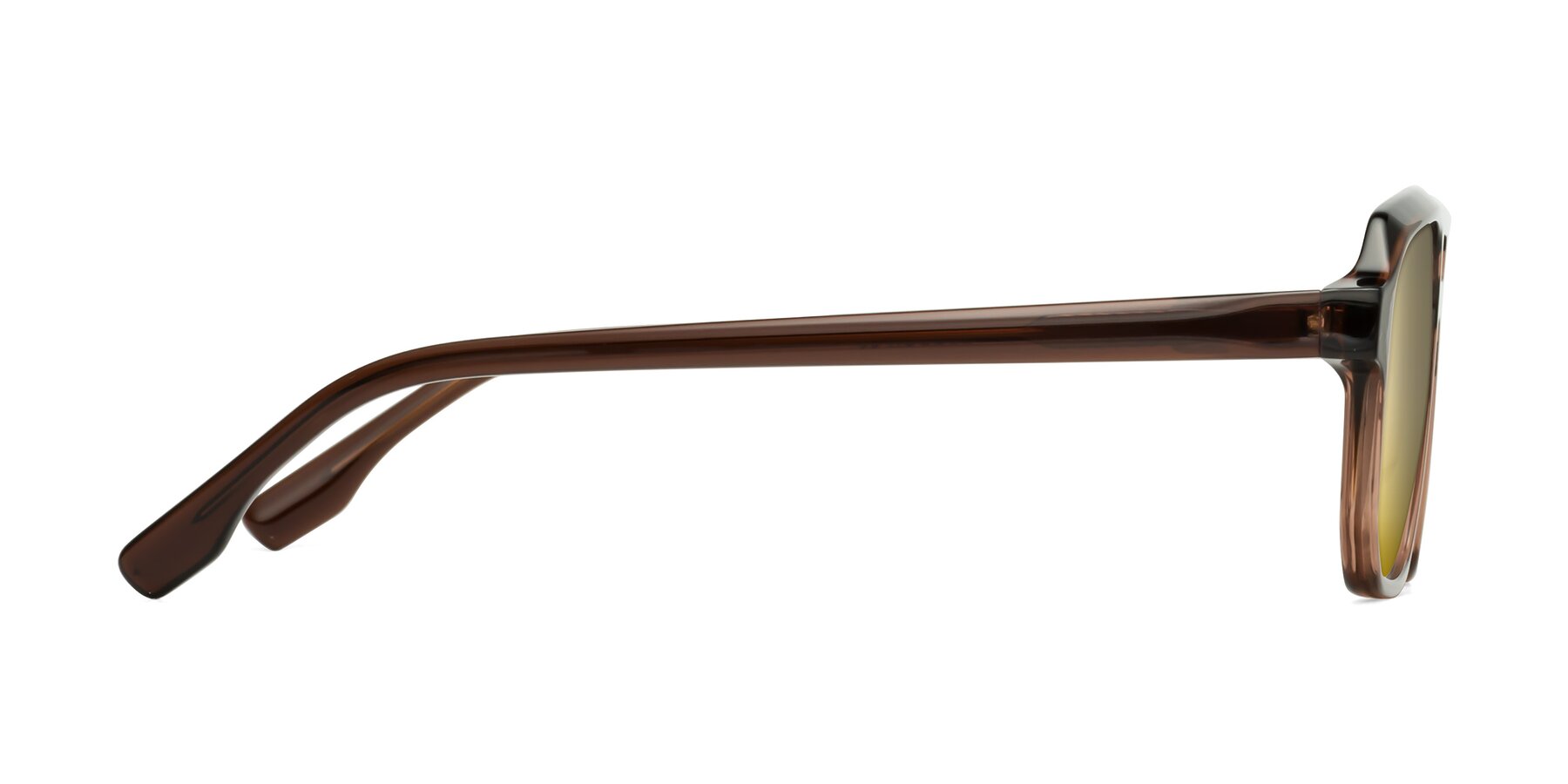 Side of DeMiko in Gradient Brown with Gold Mirrored Lenses