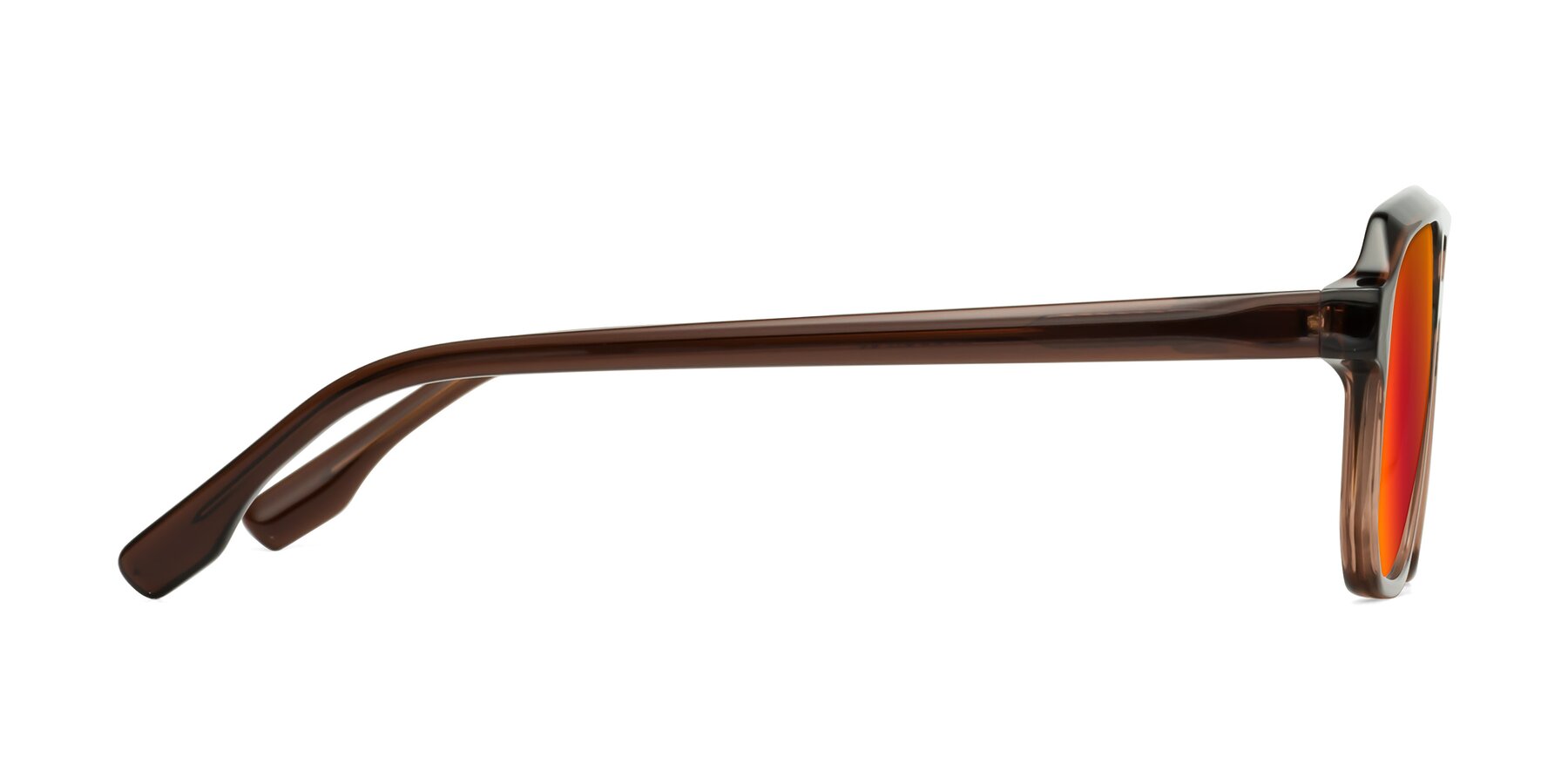 Side of DeMiko in Gradient Brown with Red Gold Mirrored Lenses