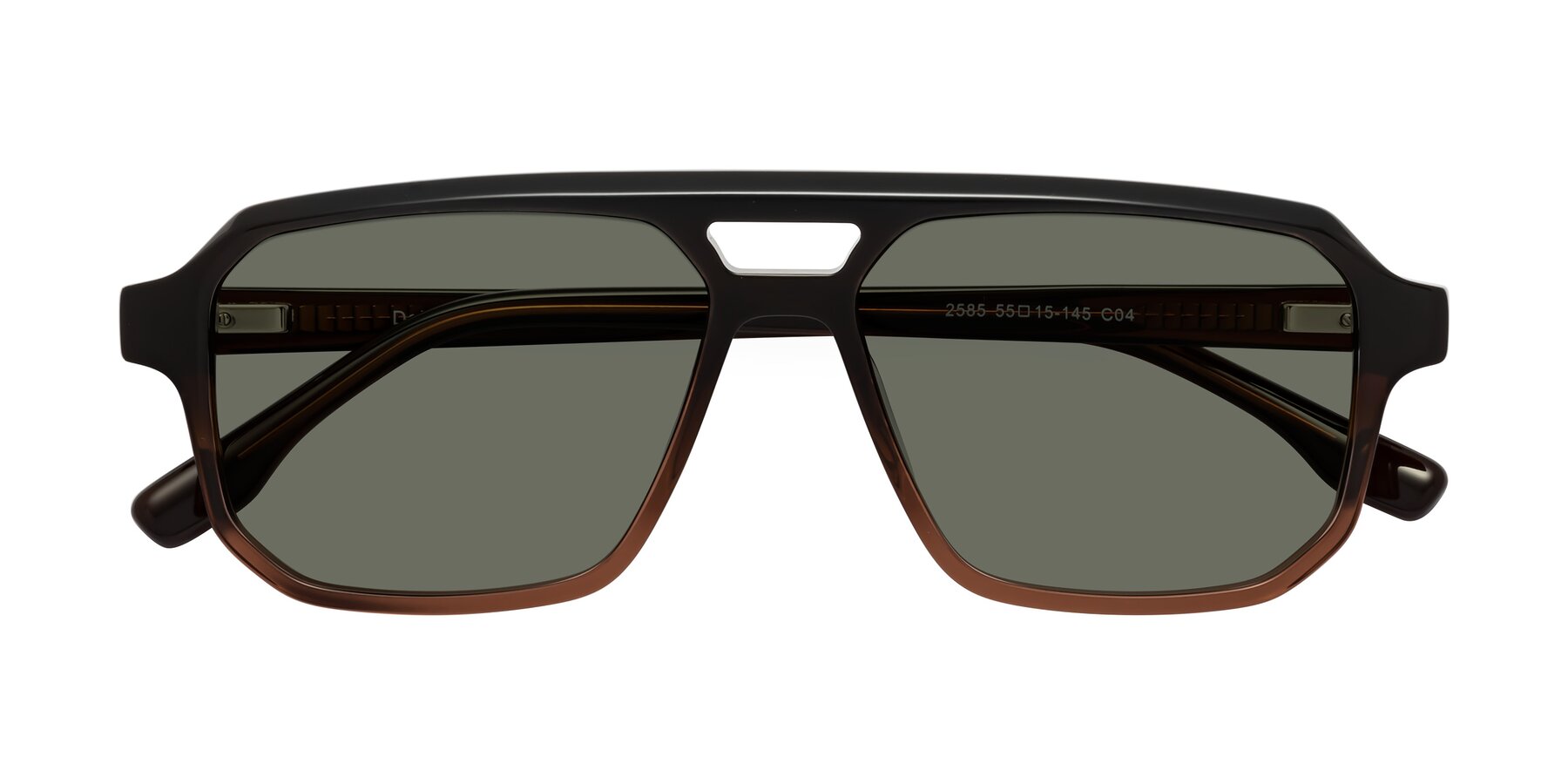 Folded Front of DeMiko in Gradient Brown with Gray Polarized Lenses