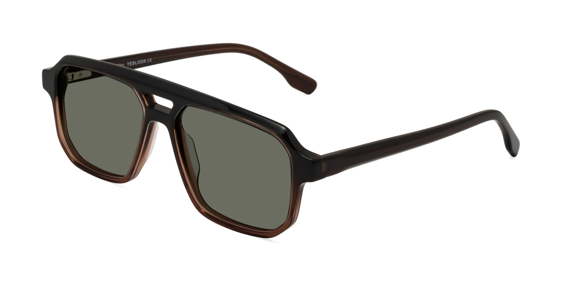 Angle of DeMiko in Gradient Brown with Gray Polarized Lenses