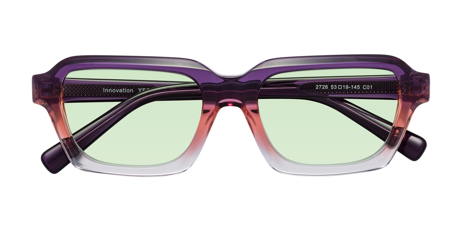 Folded Front of Innovation in Sunset with Light Green Tinted Lenses