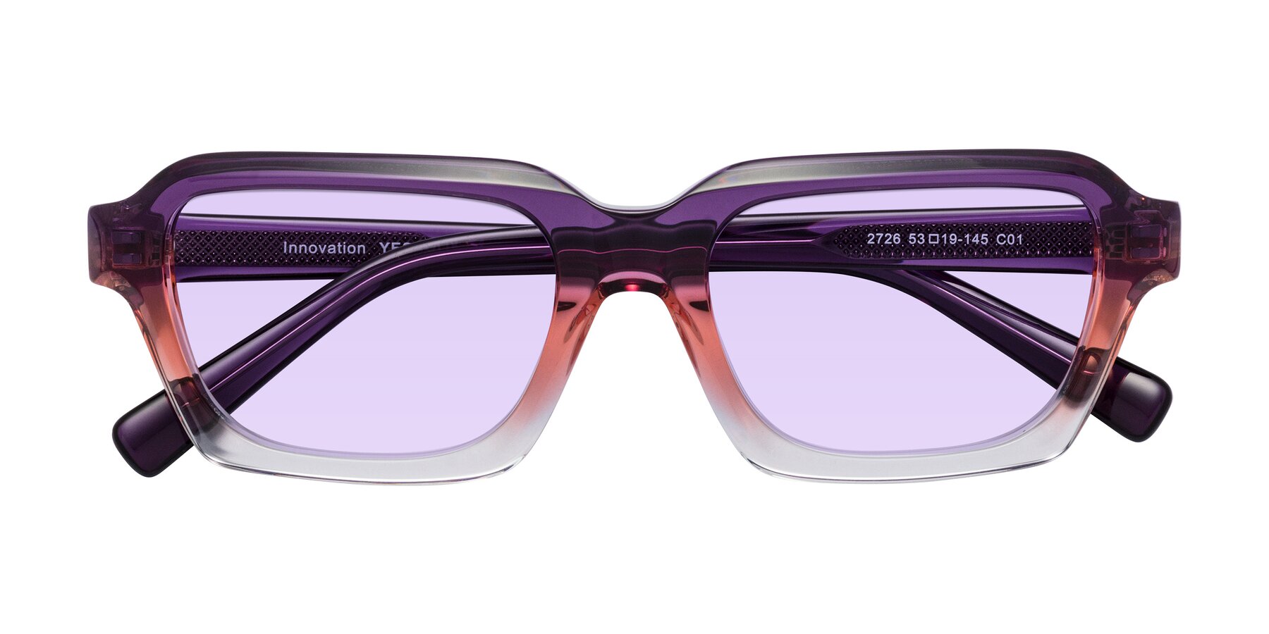 Folded Front of Innovation in Sunset with Light Purple Tinted Lenses