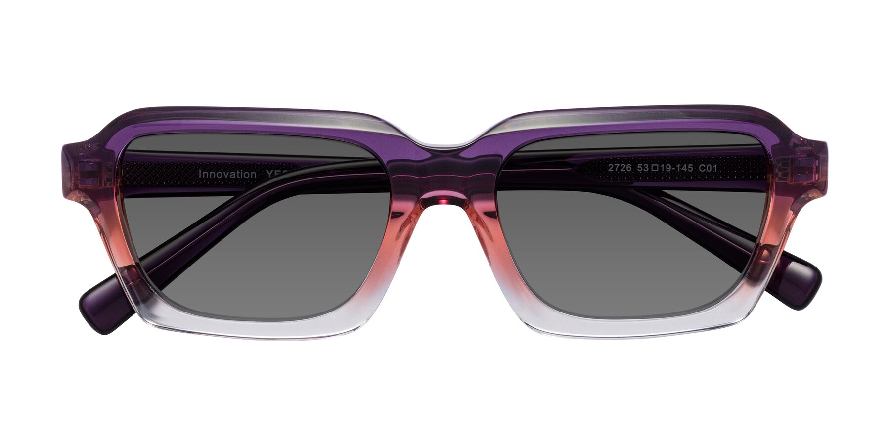 Folded Front of Innovation in Sunset with Medium Gray Tinted Lenses