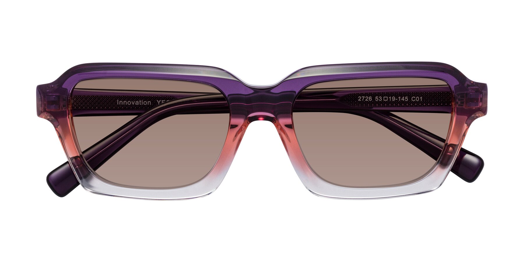 Folded Front of Innovation in Sunset with Medium Brown Tinted Lenses