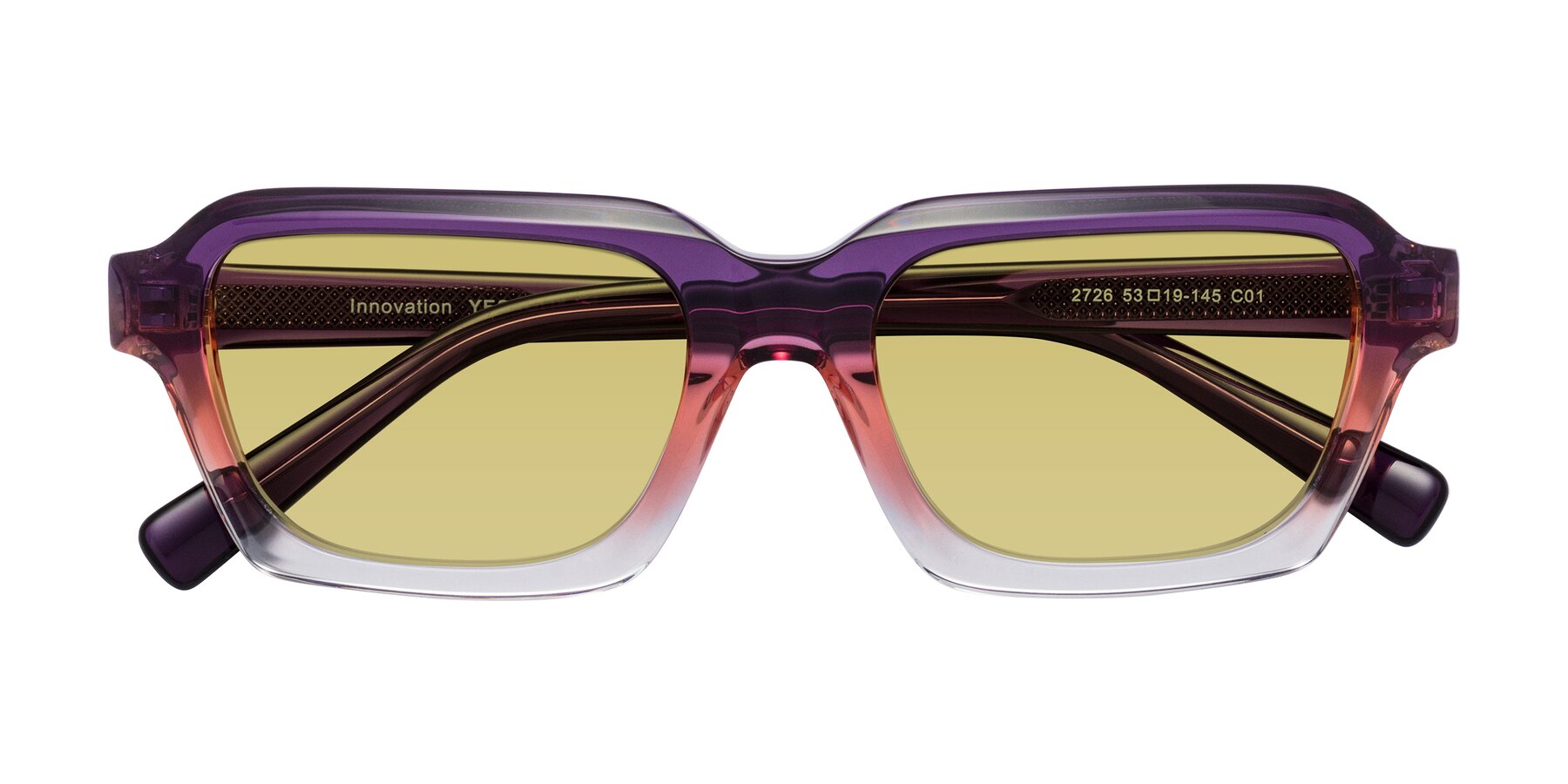 Folded Front of Innovation in Sunset with Medium Champagne Tinted Lenses