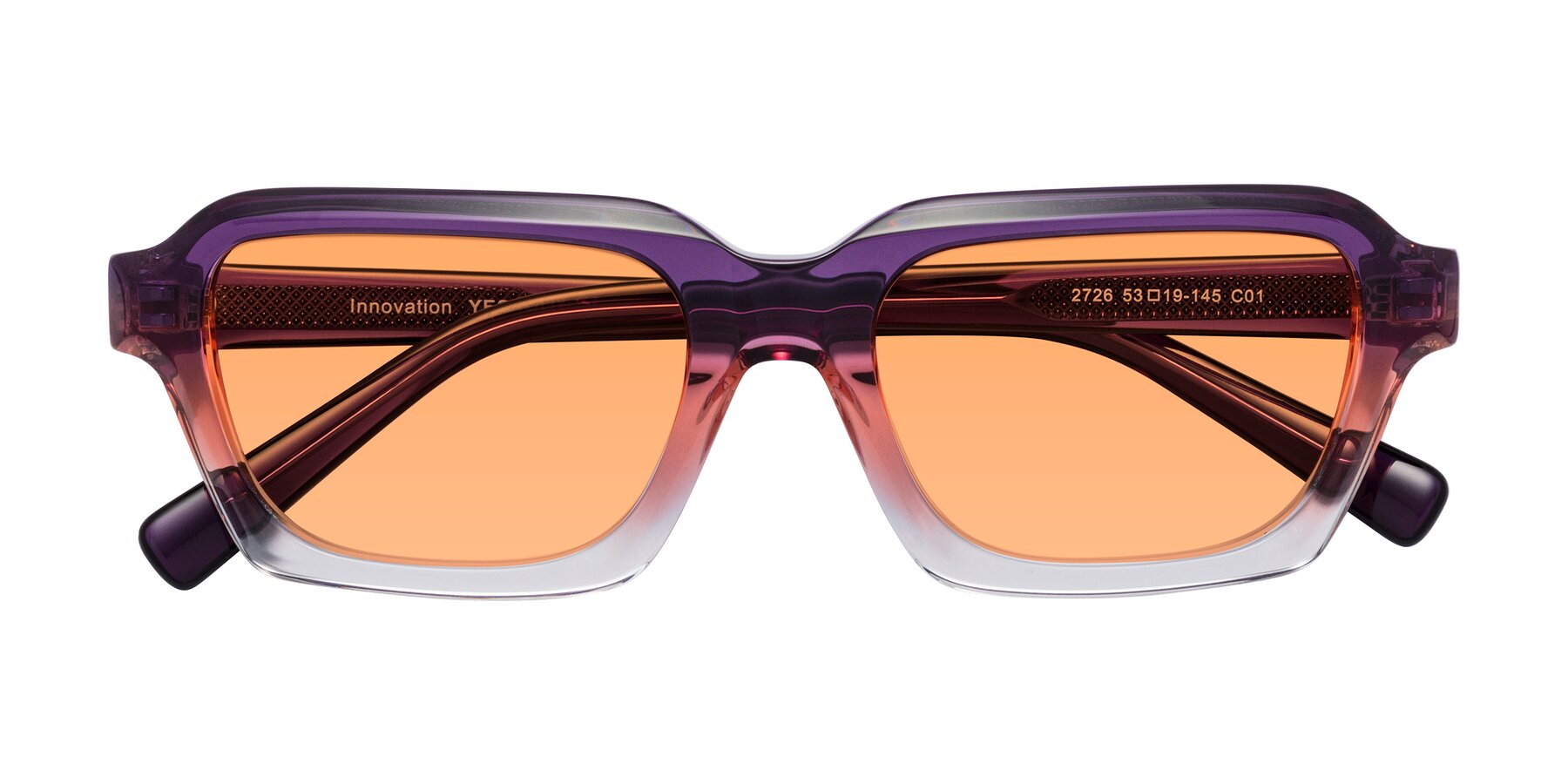 Folded Front of Innovation in Sunset with Medium Orange Tinted Lenses