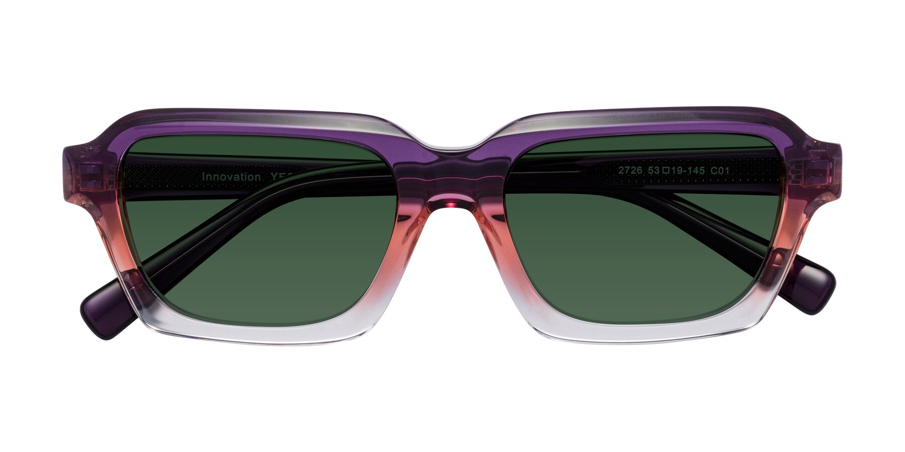 Folded Front of Innovation in Sunset with Green Tinted Lenses