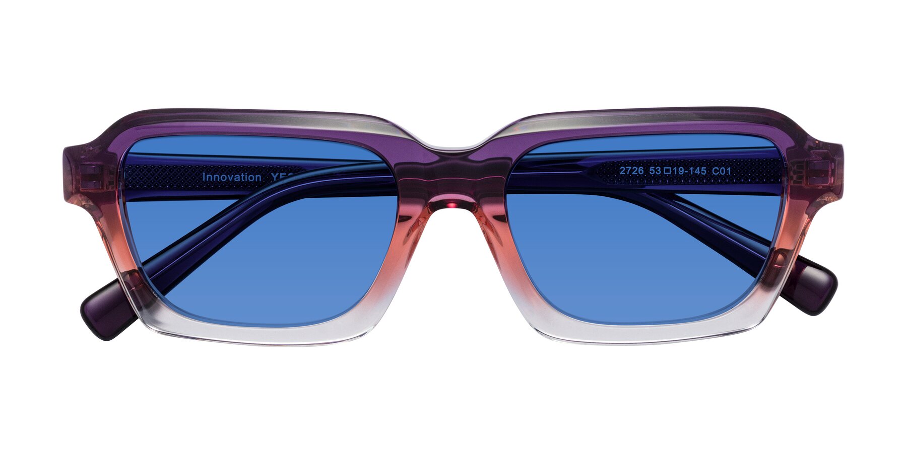 Folded Front of Innovation in Sunset with Blue Tinted Lenses