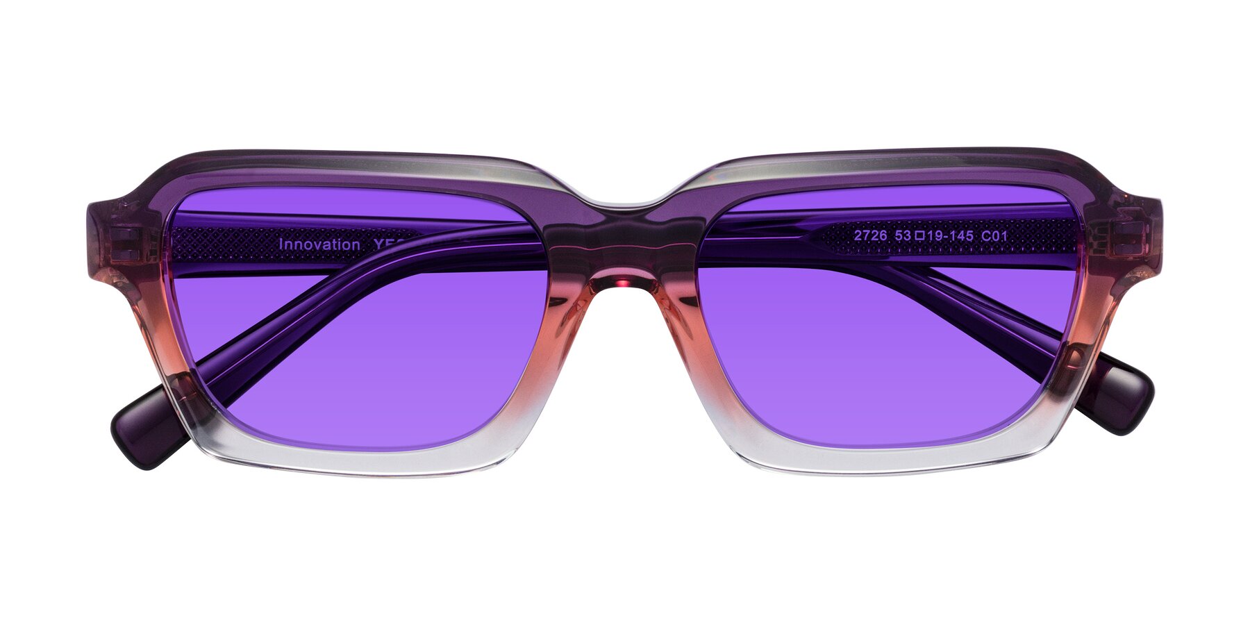 Folded Front of Innovation in Sunset with Purple Tinted Lenses