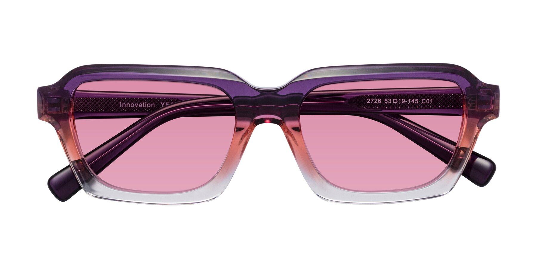 Folded Front of Innovation in Sunset with Medium Wine Tinted Lenses