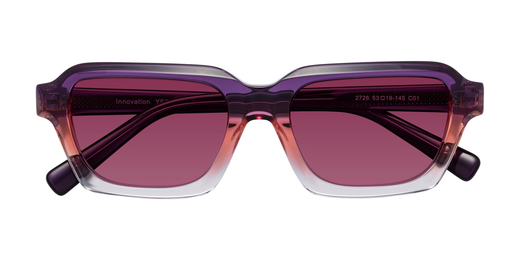 Folded Front of Innovation in Sunset with Wine Tinted Lenses