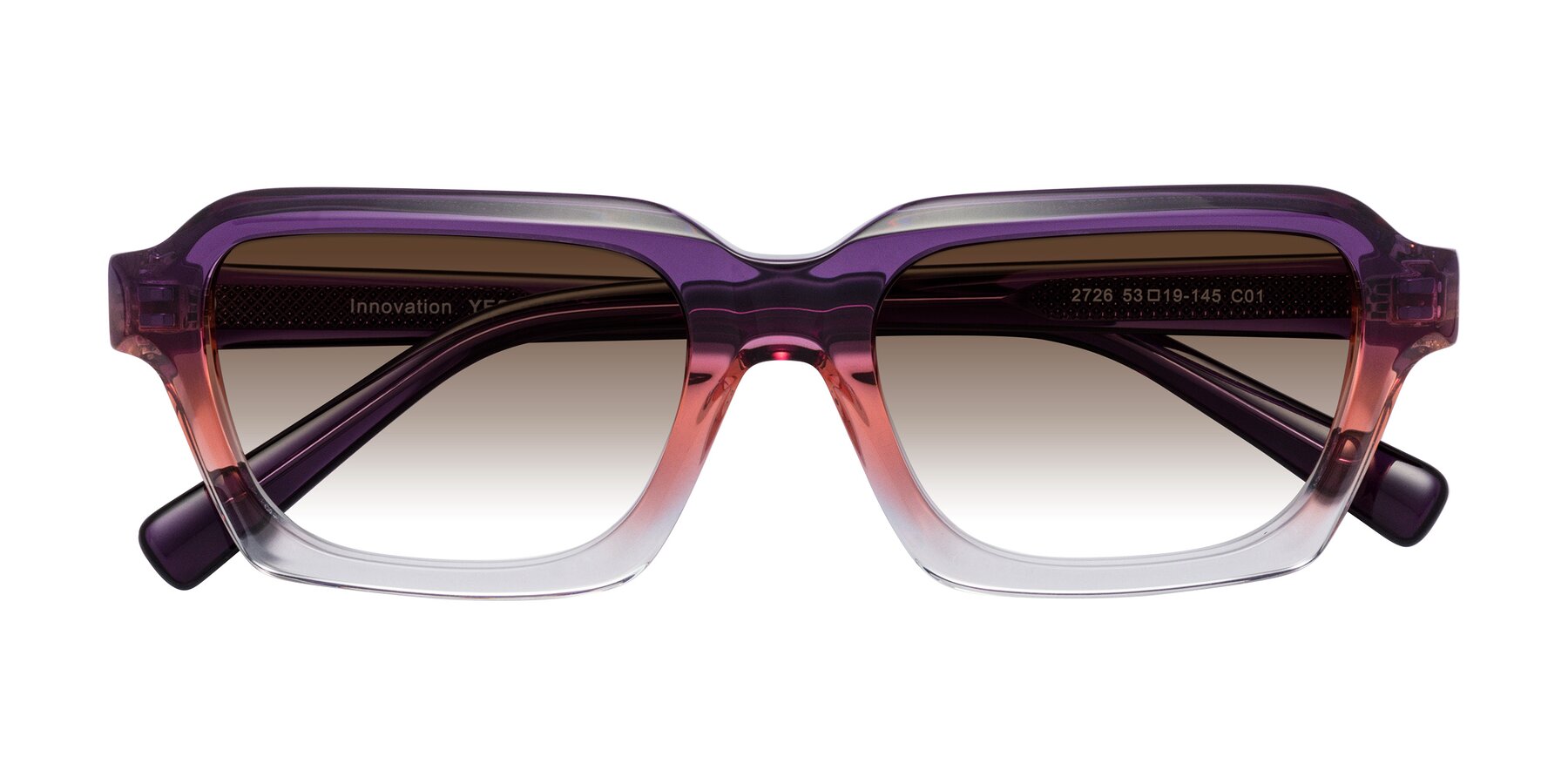 Folded Front of Innovation in Sunset with Brown Gradient Lenses
