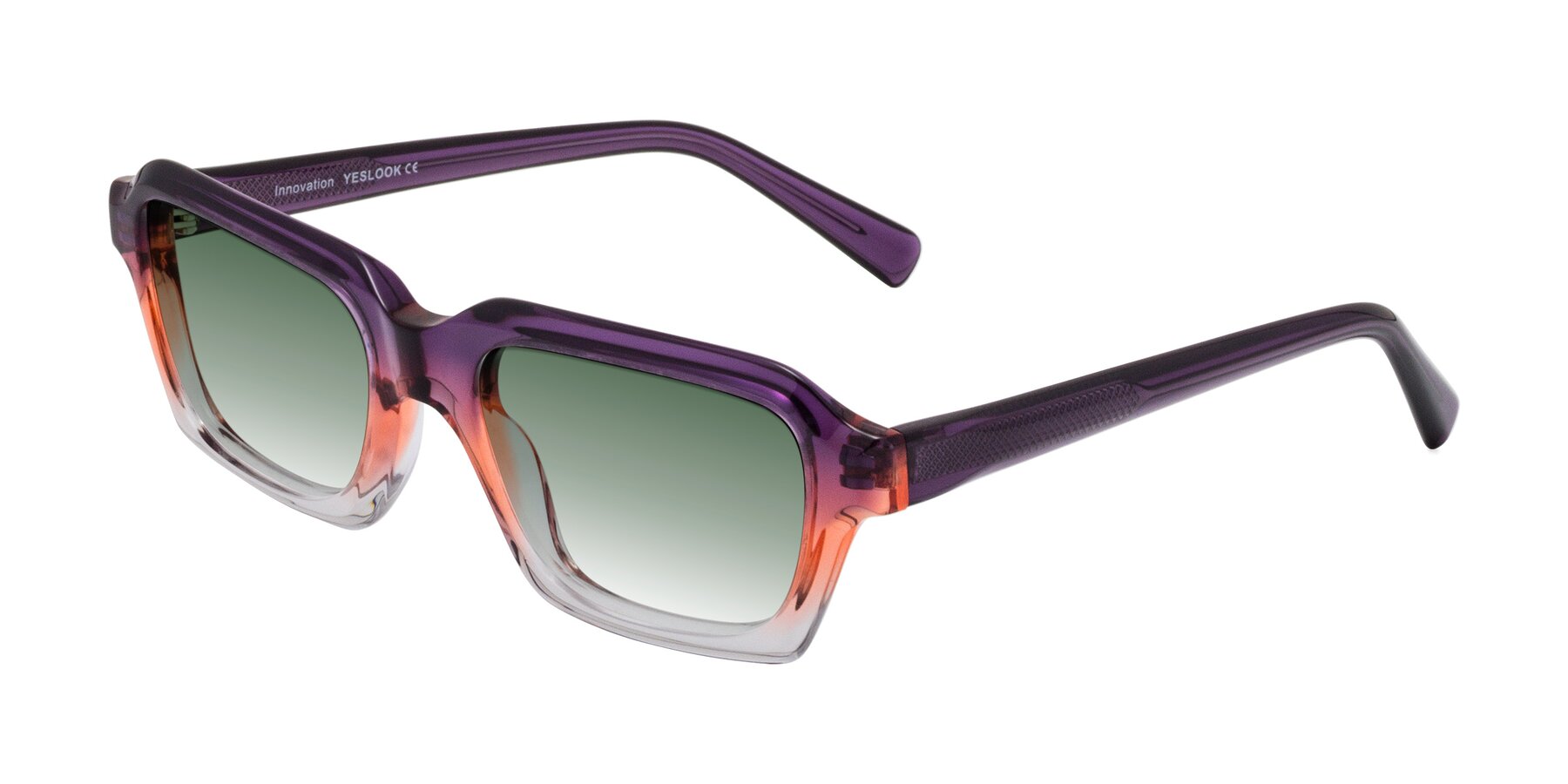 Angle of Innovation in Sunset with Green Gradient Lenses