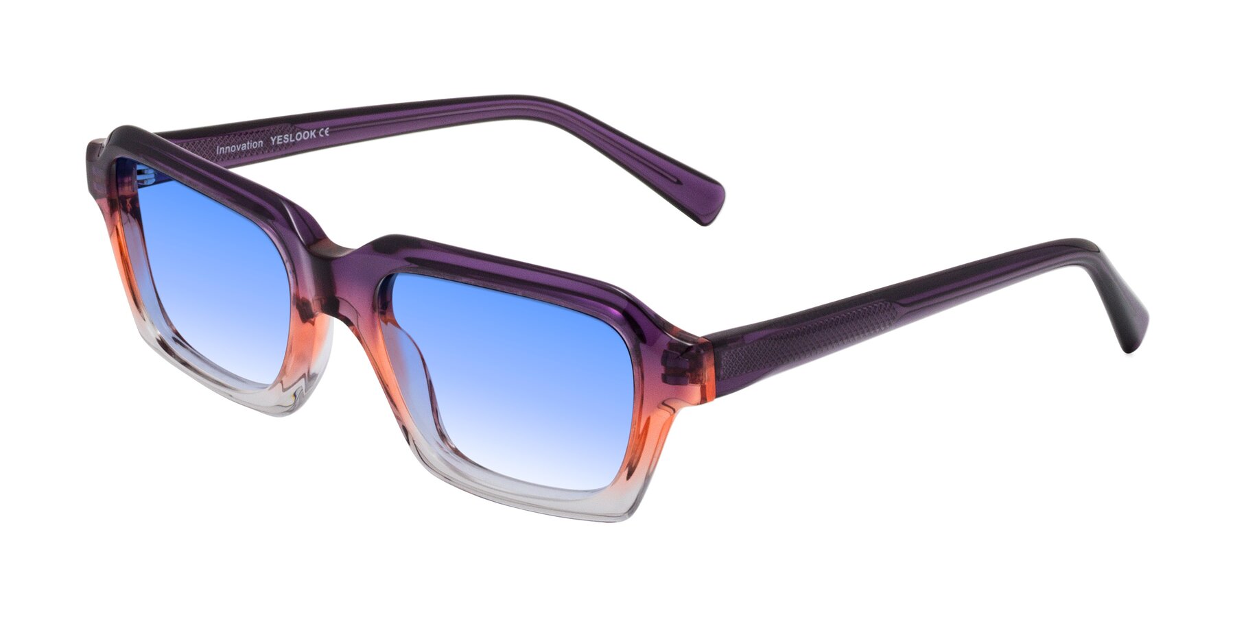 Angle of Innovation in Sunset with Blue Gradient Lenses