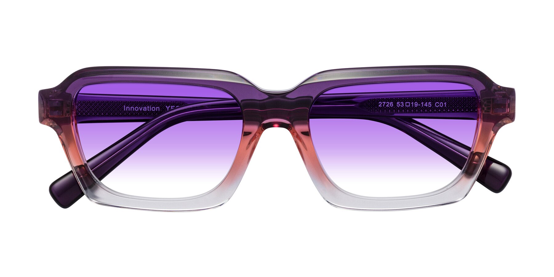 Folded Front of Innovation in Sunset with Purple Gradient Lenses