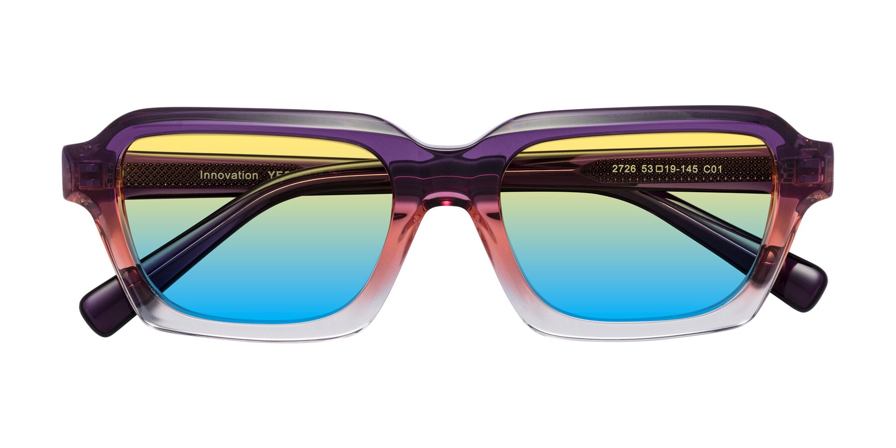 Folded Front of Innovation in Sunset with Yellow / Blue Gradient Lenses