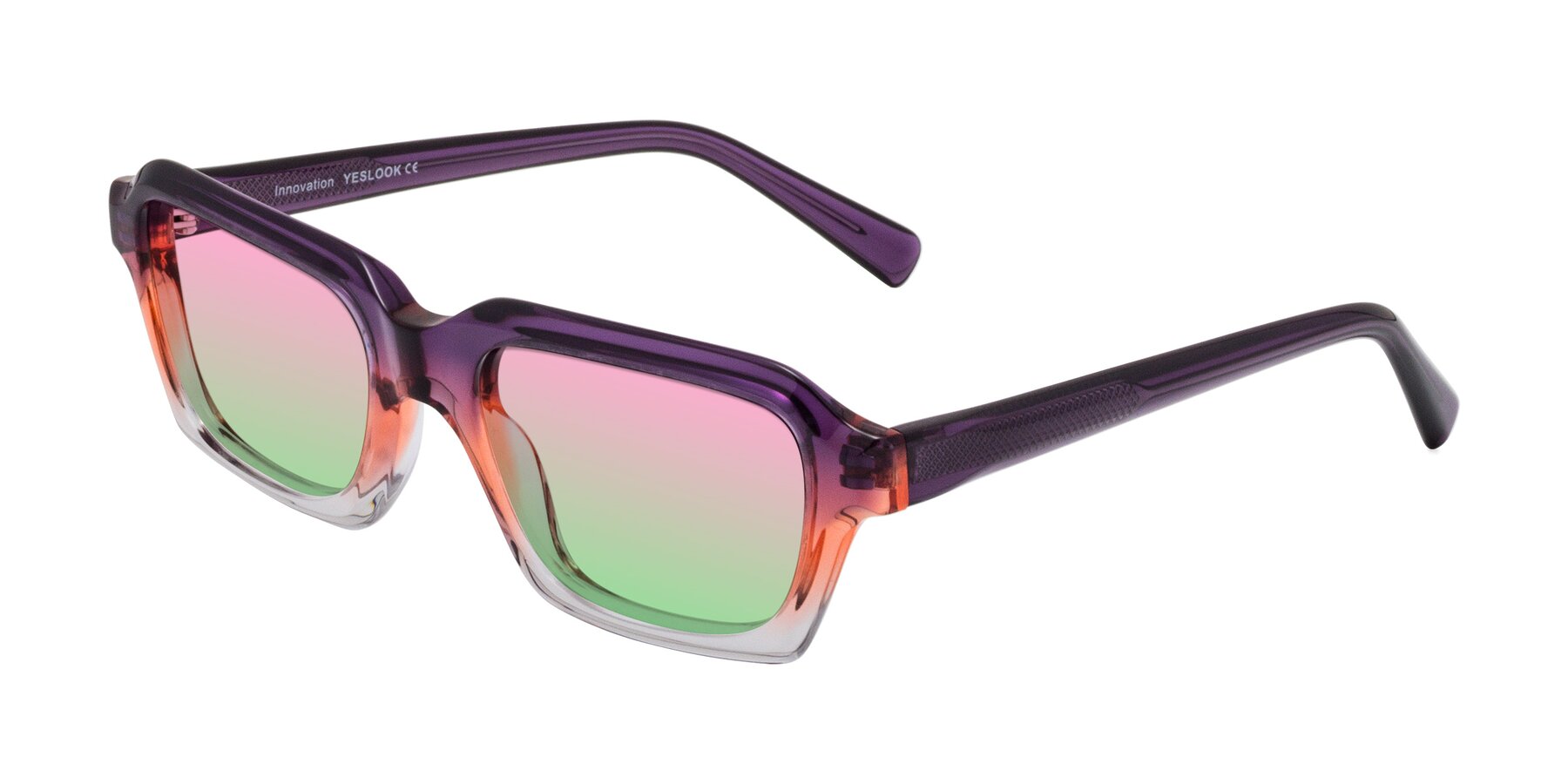 Angle of Innovation in Sunset with Pink / Green Gradient Lenses