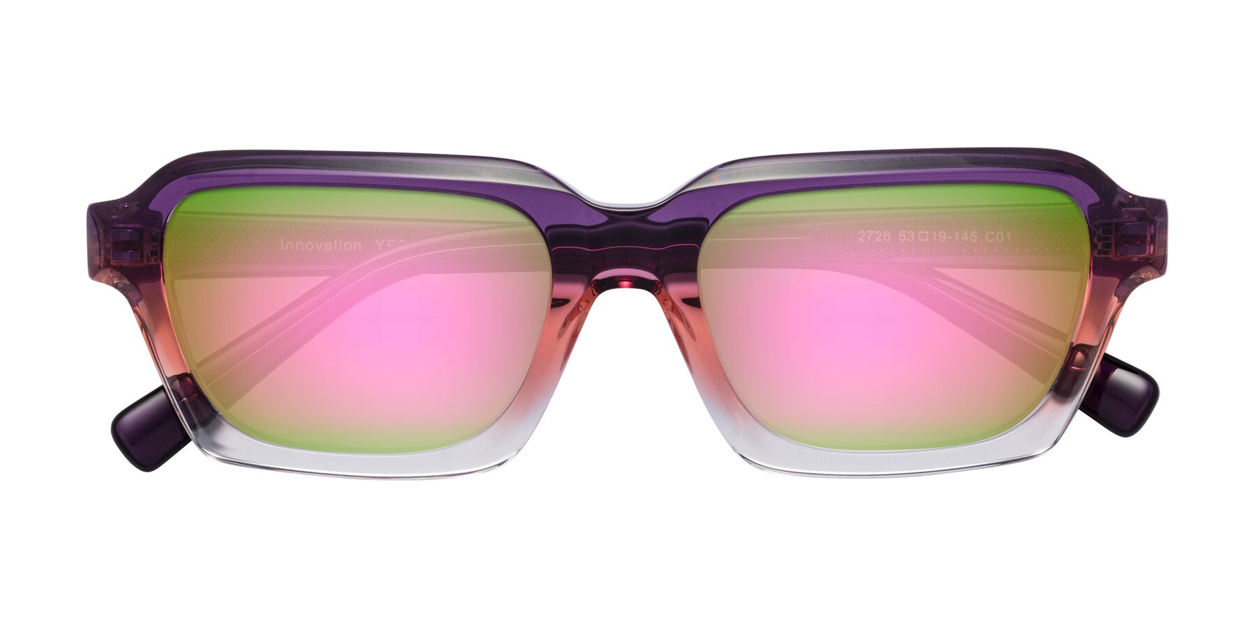 Folded Front of Innovation in Sunset with Pink Mirrored Lenses