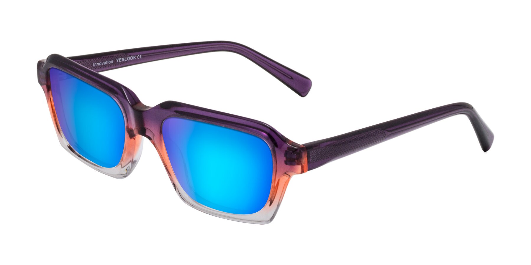 Angle of Innovation in Sunset with Blue Mirrored Lenses
