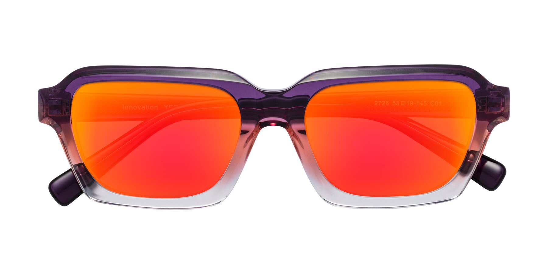 Folded Front of Innovation in Sunset with Red Gold Mirrored Lenses