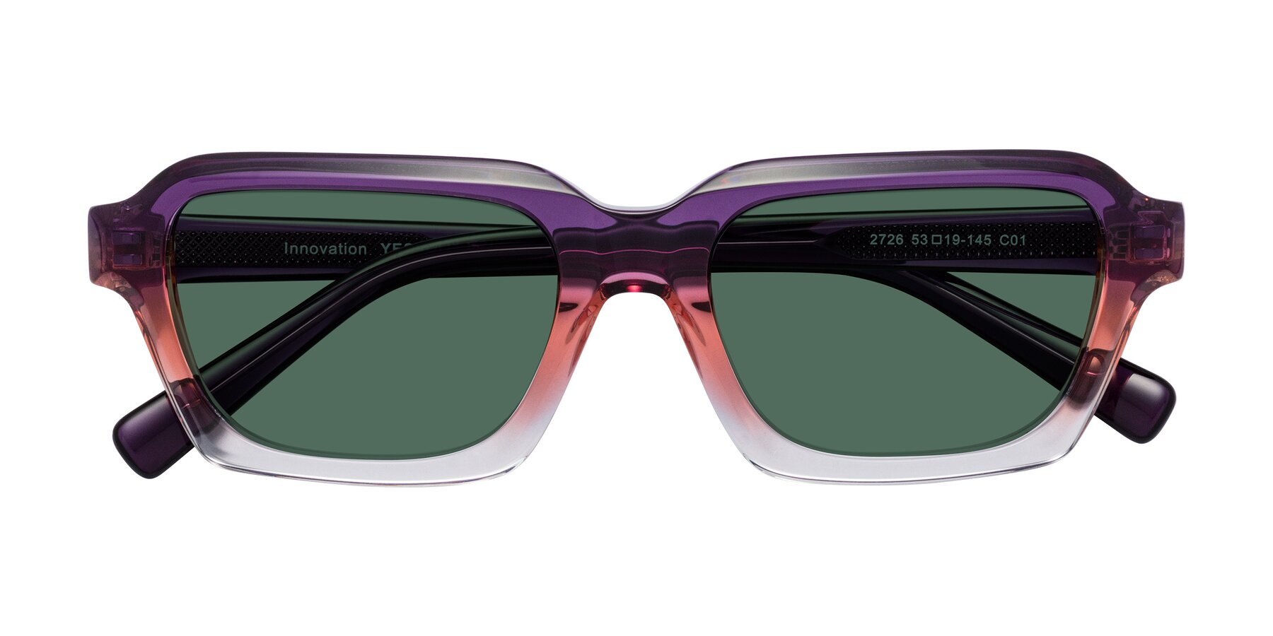Folded Front of Innovation in Sunset with Green Polarized Lenses