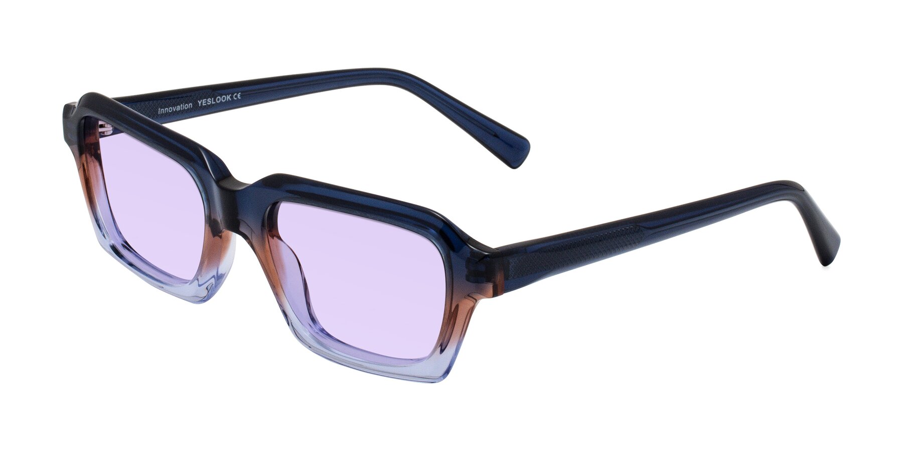 Angle of Innovation in Twilight with Light Purple Tinted Lenses
