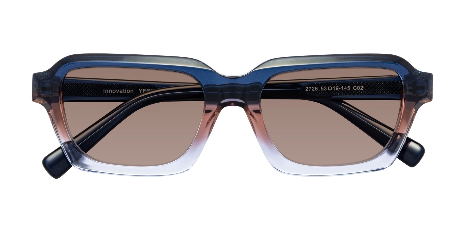 Folded Front of Innovation in Twilight with Medium Brown Tinted Lenses