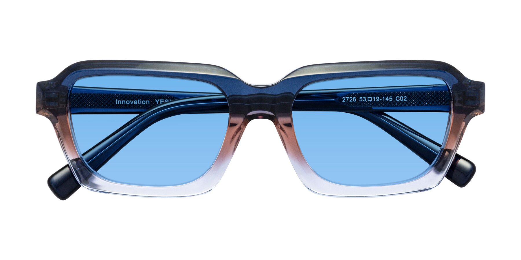 Folded Front of Innovation in Twilight with Medium Blue Tinted Lenses
