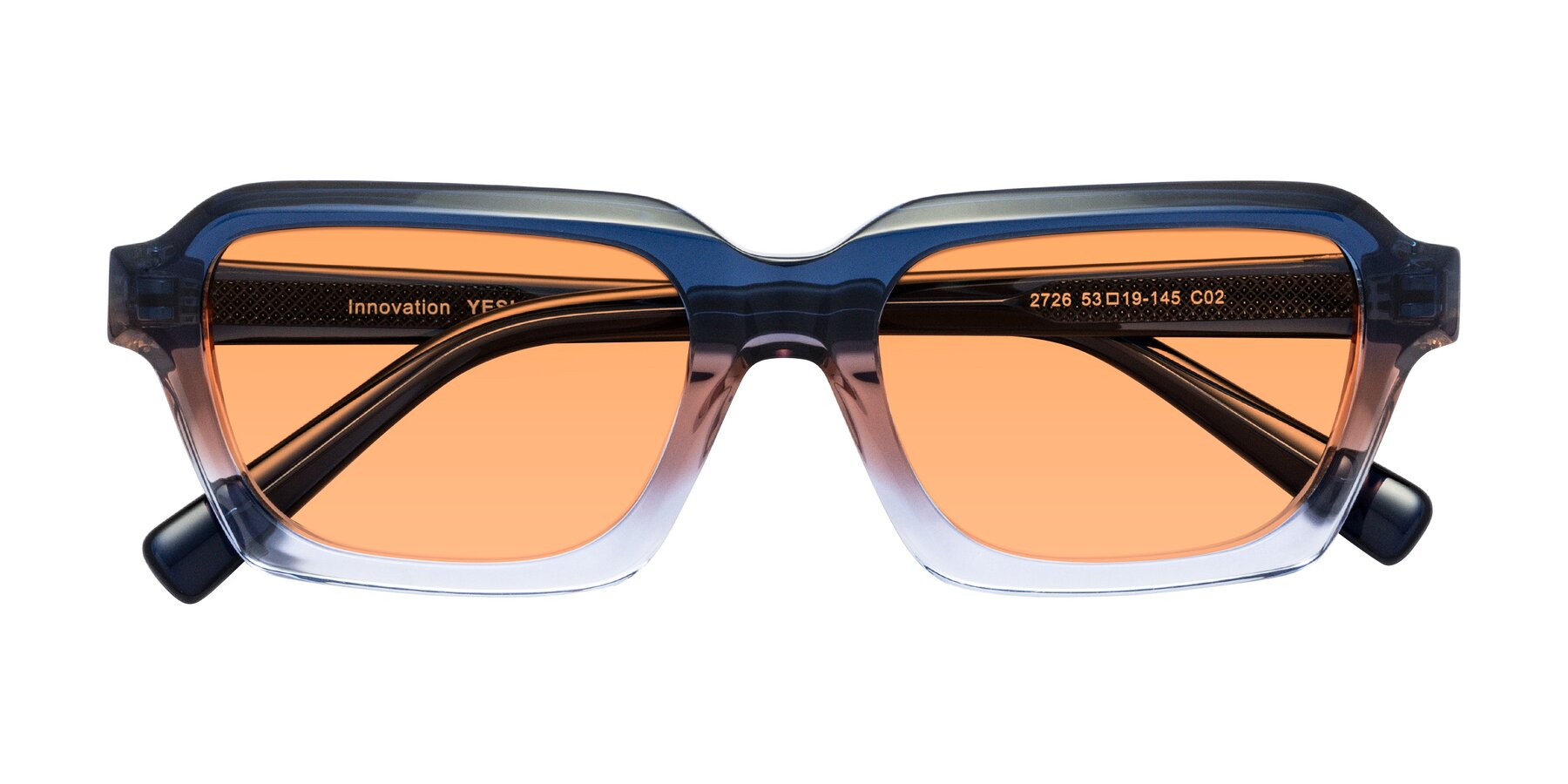 Folded Front of Innovation in Twilight with Medium Orange Tinted Lenses