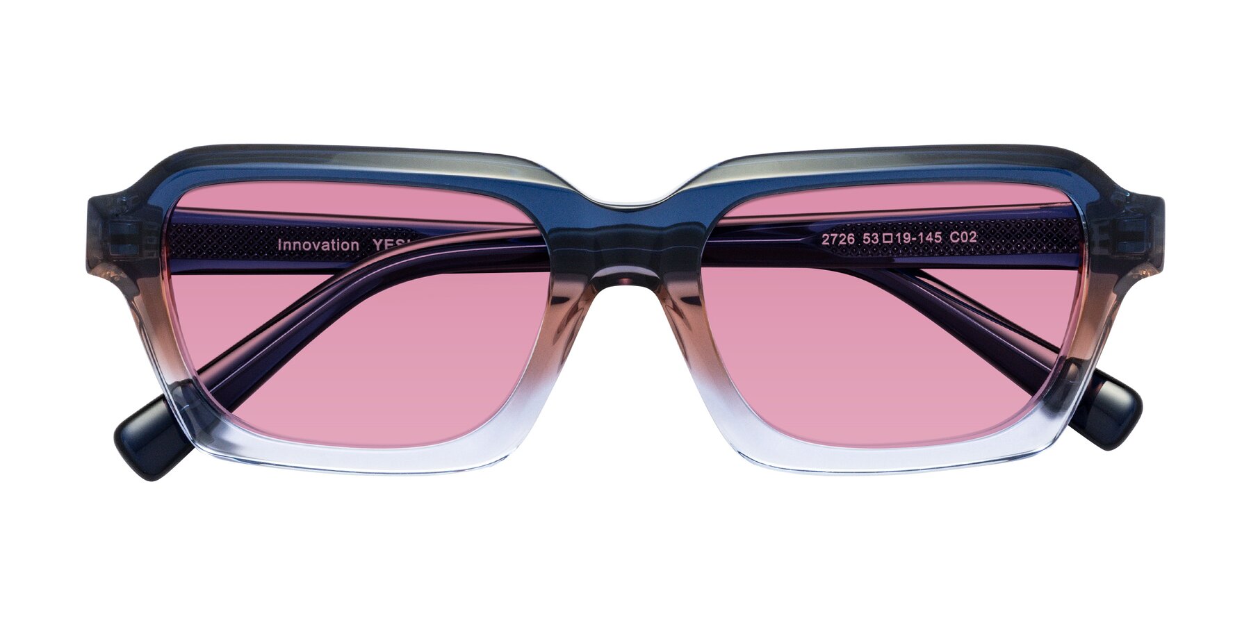 Folded Front of Innovation in Twilight with Medium Wine Tinted Lenses