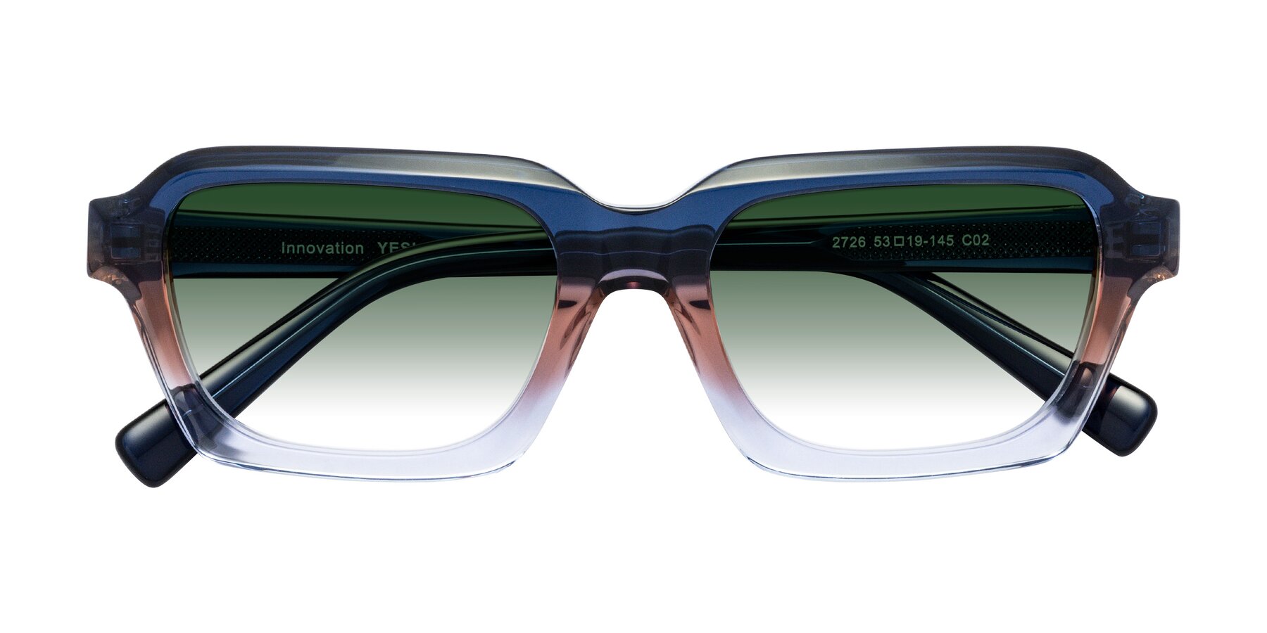 Folded Front of Innovation in Twilight with Green Gradient Lenses