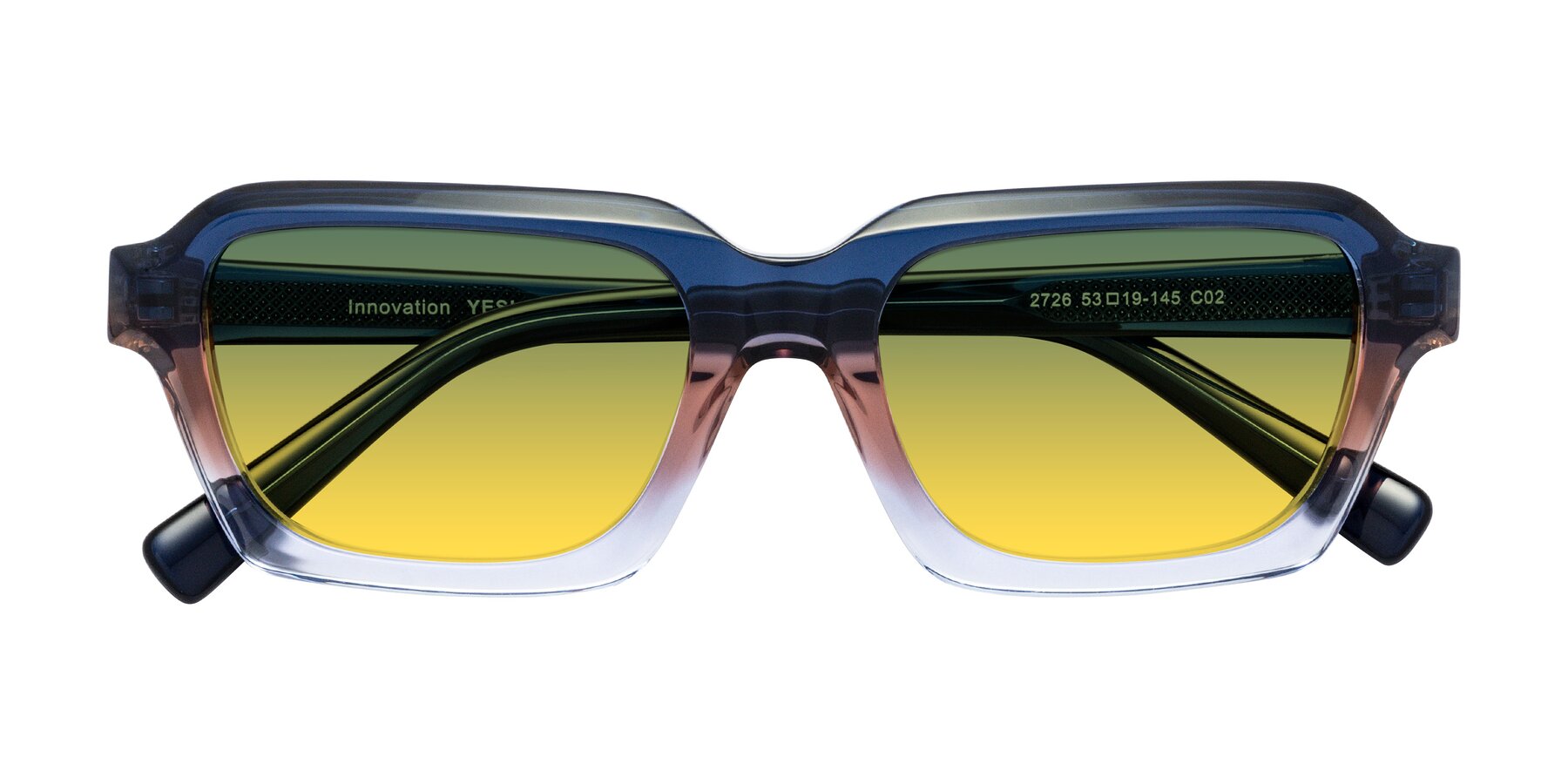 Folded Front of Innovation in Twilight with Green / Yellow Gradient Lenses