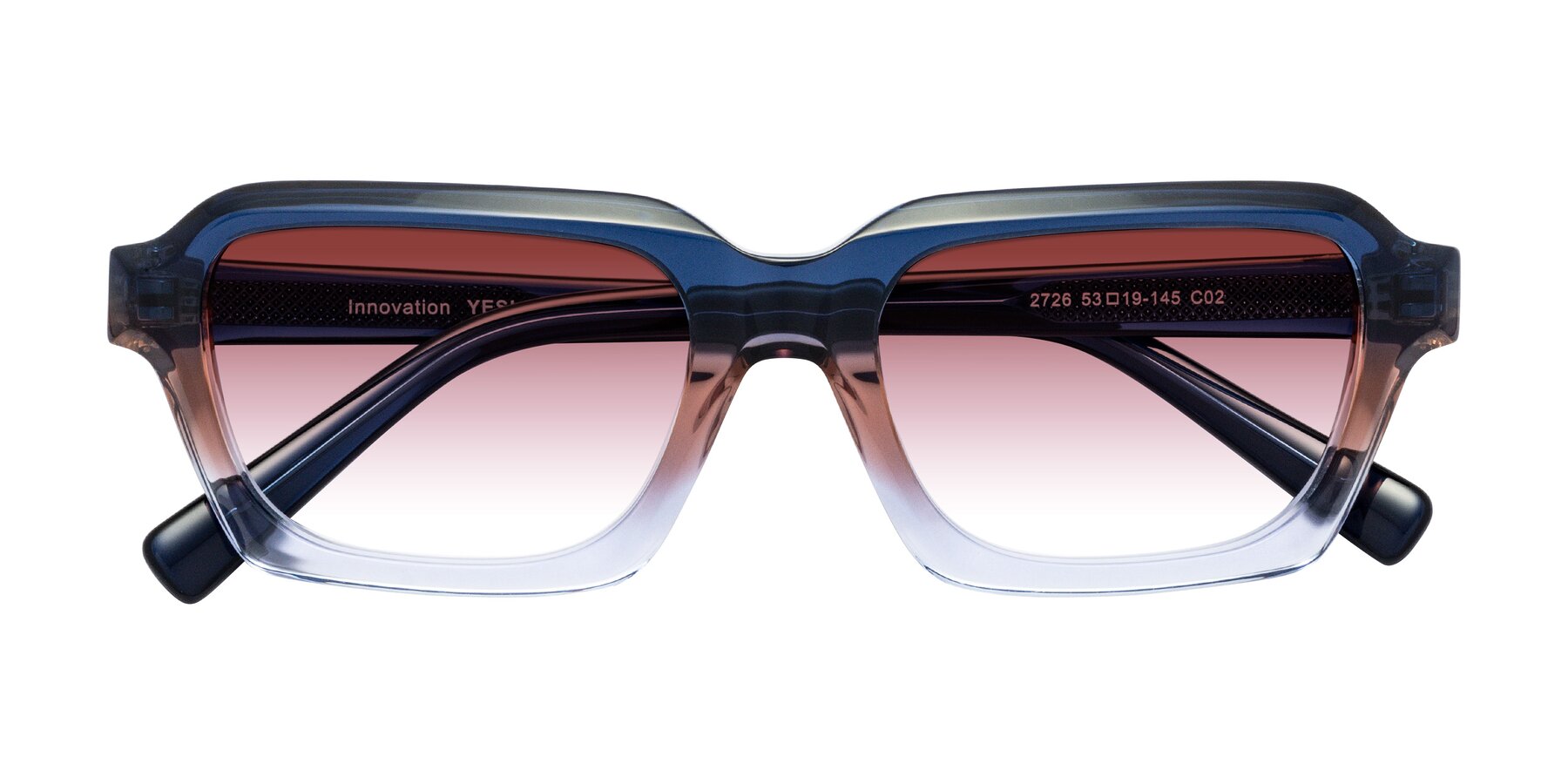 Folded Front of Innovation in Twilight with Garnet Gradient Lenses